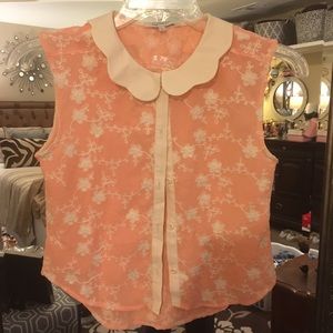 Scallop collar top size S